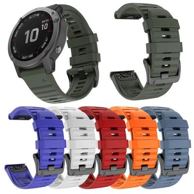 22mm 26mm Silikonový řemínek pro chytré hodinky Garmin Fenix 6 6S 6X 7X 7 Pro 5 5X 5S 3HR 955 Quick Fit Řemínek Fenix7X Fenix7 Náramek