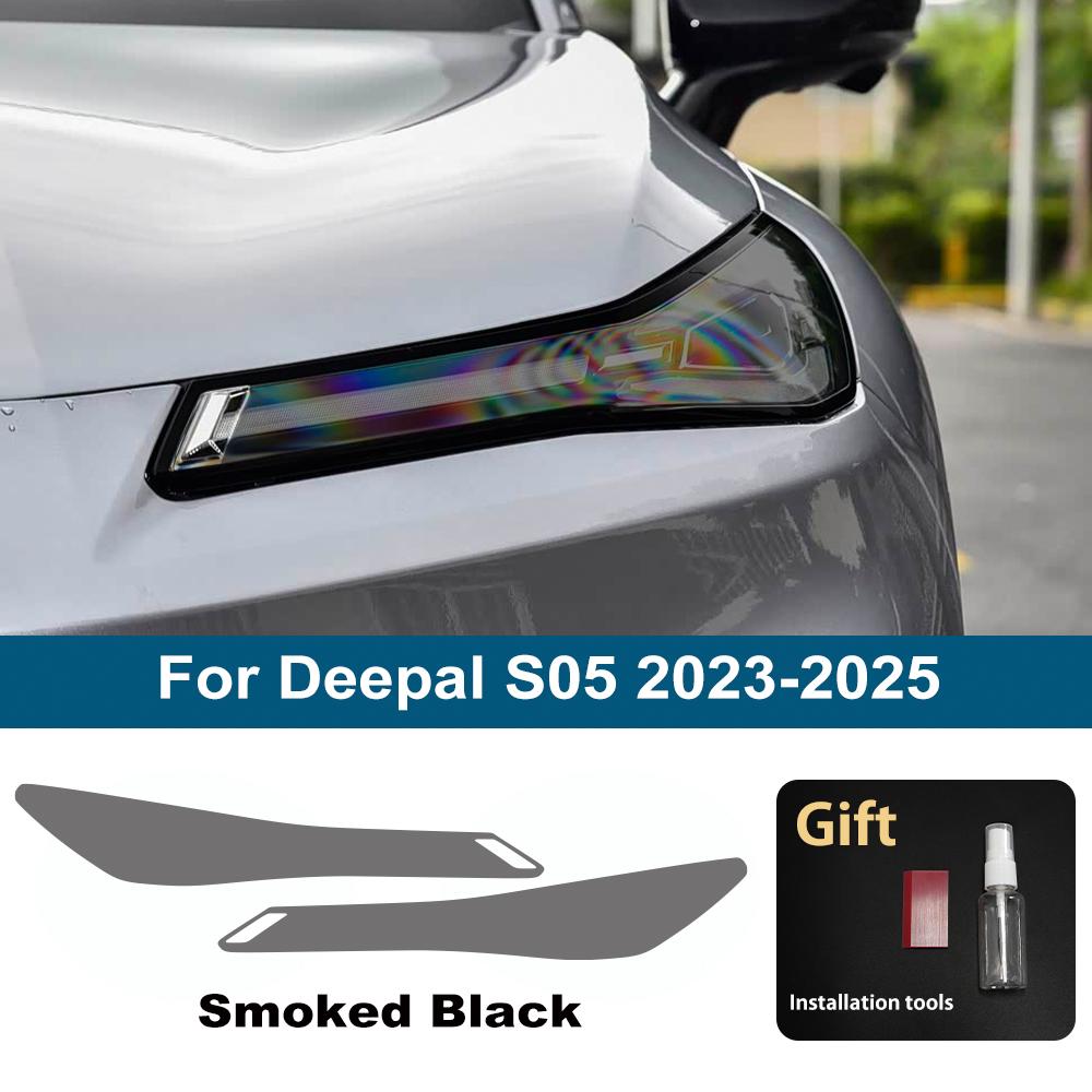 For Changan Deepal SL03 S05 S07 Smoke Black Car Headlight Protective Film TPU PPF Pre Cut Anti-Scratch Headlight Vinyl Wrap Film