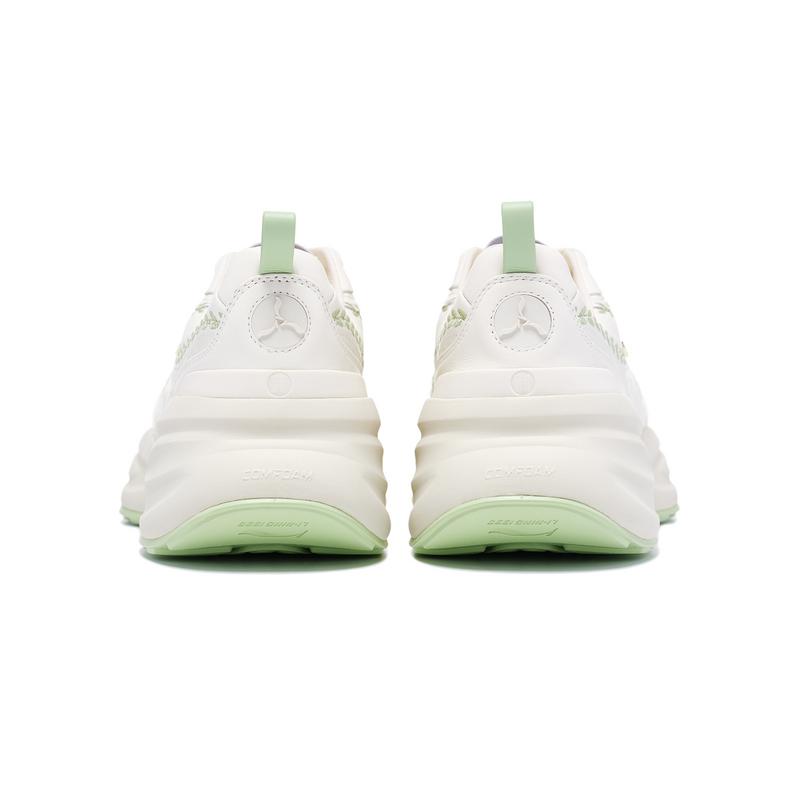 Li-Ning 1990 Classic Series Cloud Dress Sports Fashion Non-Slip Wear-Resistant Low-Top Casual Shoes Women Casual Shoes Off-White ALFV030-1