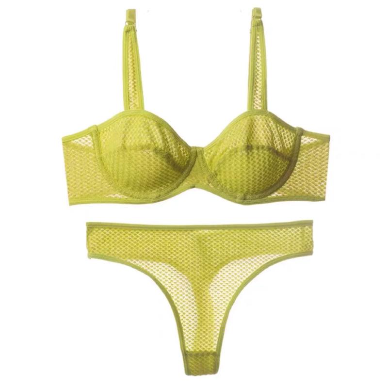 Şeker Renk iç çamaşırı seti Kadınlar için Yaz Ultra Ince Push Up Sütyen Seti Fransız Seksi Bralette Dantel Kumaş Nefes Sütyen Tanga Setleri