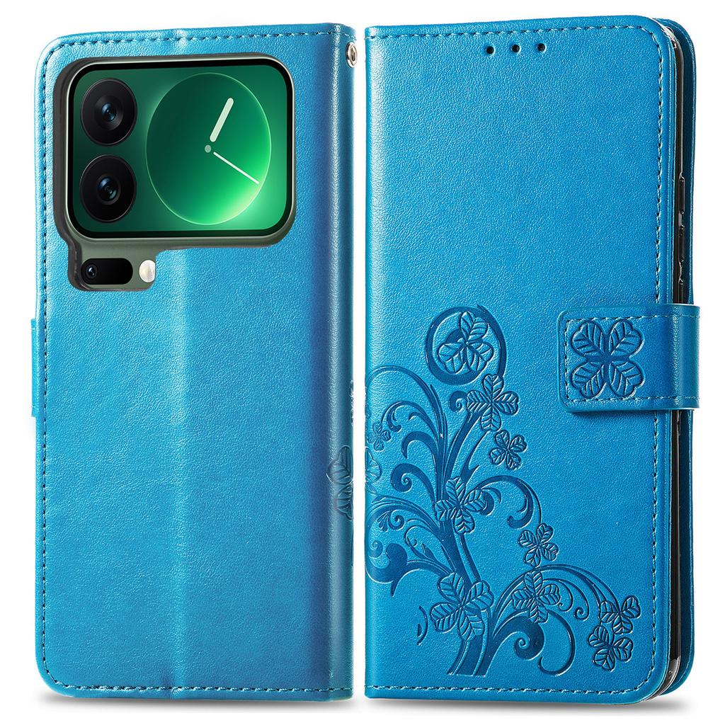 For Xiaomi 17 Pro Max Leather Case Four-Leaf Clover Wallet Phone Cover