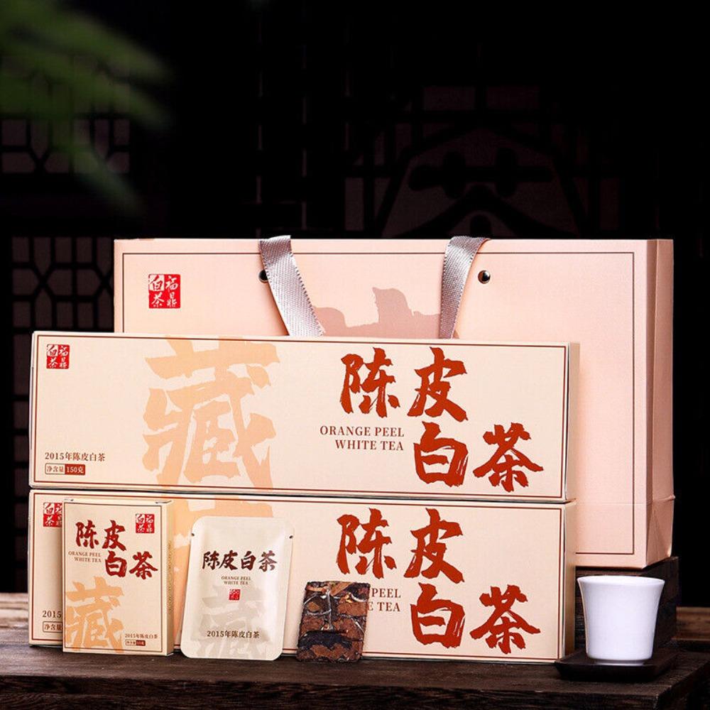 150g Chen Pi White Tea Fuding Old White Tea Square Tablet Gift Set