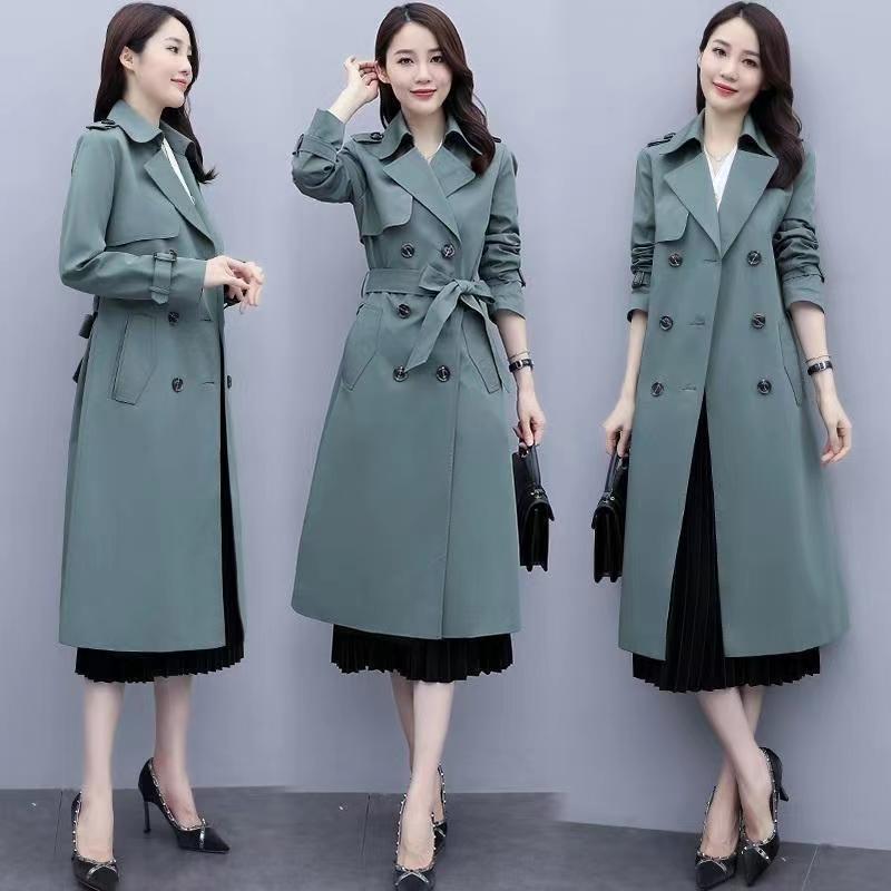 Windbreaker Women's Mid-length British Style Outerwear Spring and Autumn Korean Style Casual Waist-length Coat