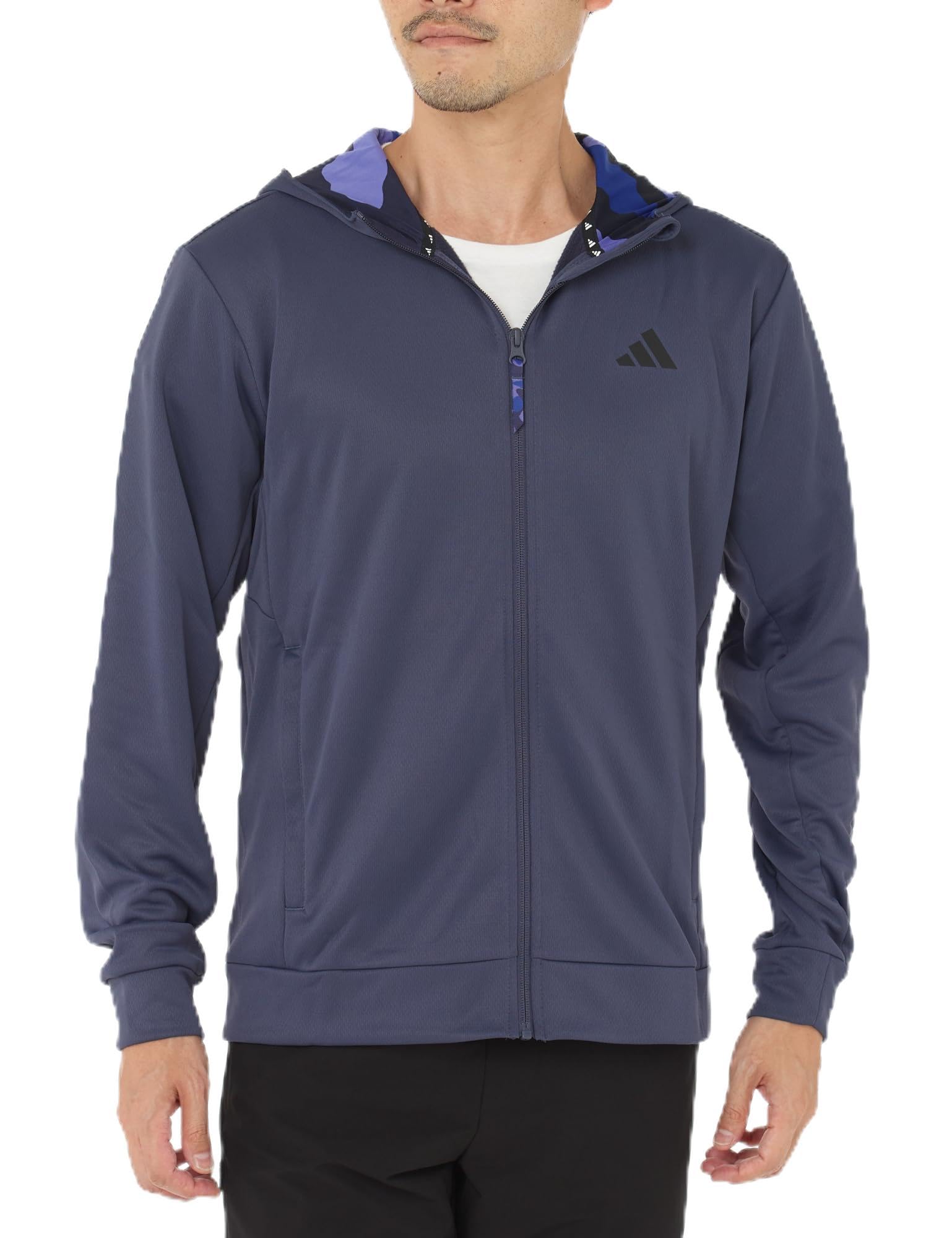 

Adidas Training Essentials Camo Shadow Navy Full-Zip Hoodie, JUA00, Men s, (IW8500)