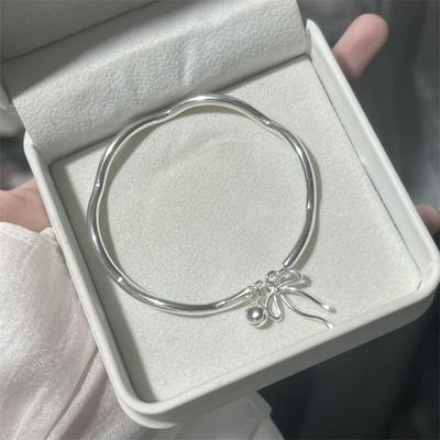 Light Luxury Classic Bow Bracelet For Women Girls Cute Romantic Adjustable Opening Bracelet Jewelry Birthday Gifts