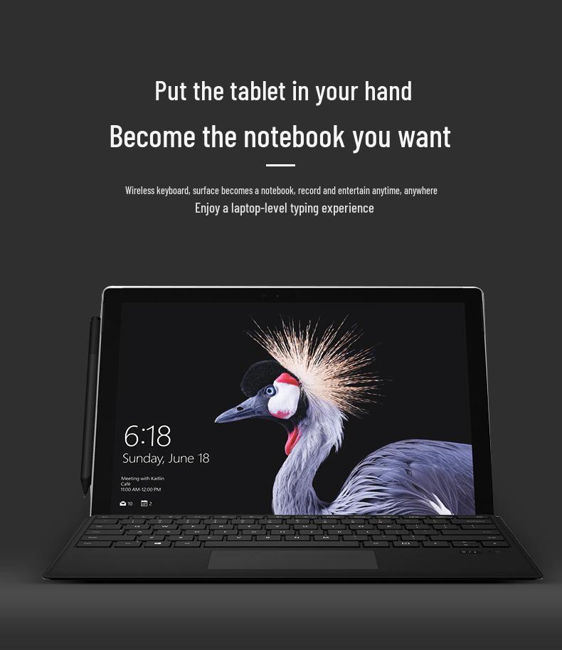 Colorful Backlit Wireless Bluetooth Keyboard for Microsoft Surface Pro 8/5/6/7 and Go