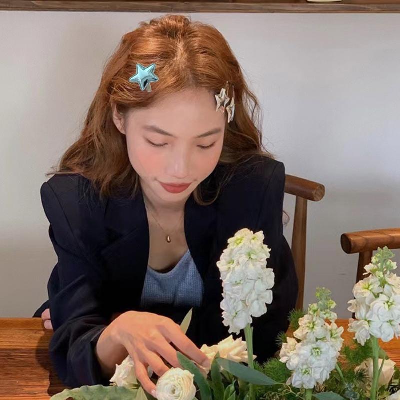 PU-Leather Hair Clip Hairpins Fashion Five-Pointed Star Hair Barrettes Sweet Headpiece Hair Accessories for Women Girls