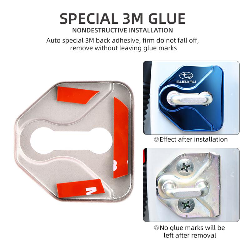 4pcs Car Styling Door Lock Protective Cover For SUBARU WRX STI Forester Impreza Legacy Outback BRZ XV Ascent Car Accessories PP111