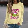 Women's Fashion Casual Long Sleeve Solid Color Christmas Printed Round Neck Top Sweatshirt