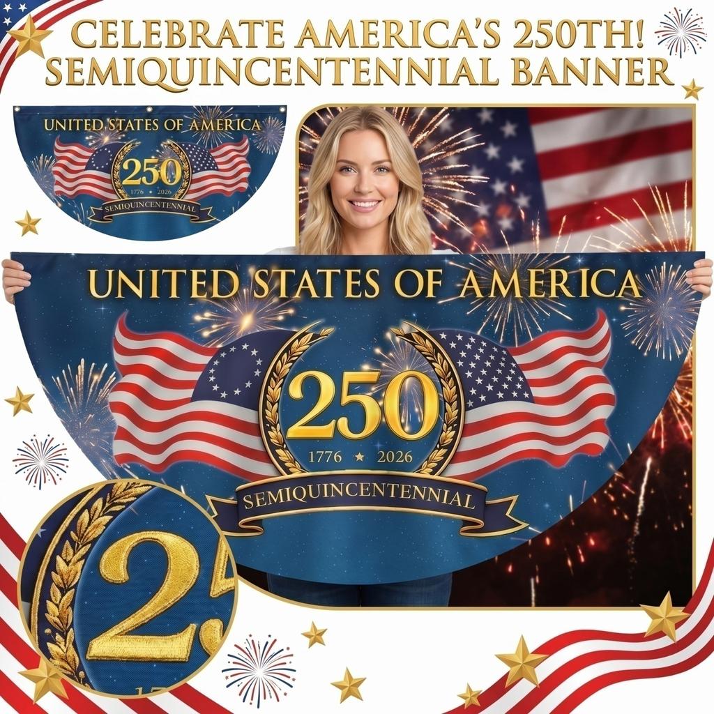 STATES OF AMERICA 250th Anniversary Independence Day Semi-Quincentennial Flag 1776 2026 Decorative Hanging Outdoor Indoor Display