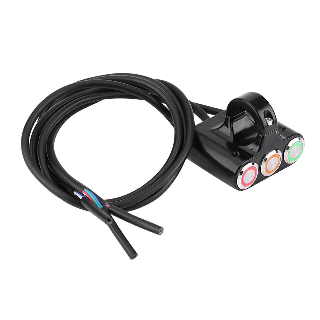 22mm Motorcycle Handlebar Mount Switch Headlight Hazard Brake Fog Light ON OFF with LED Light