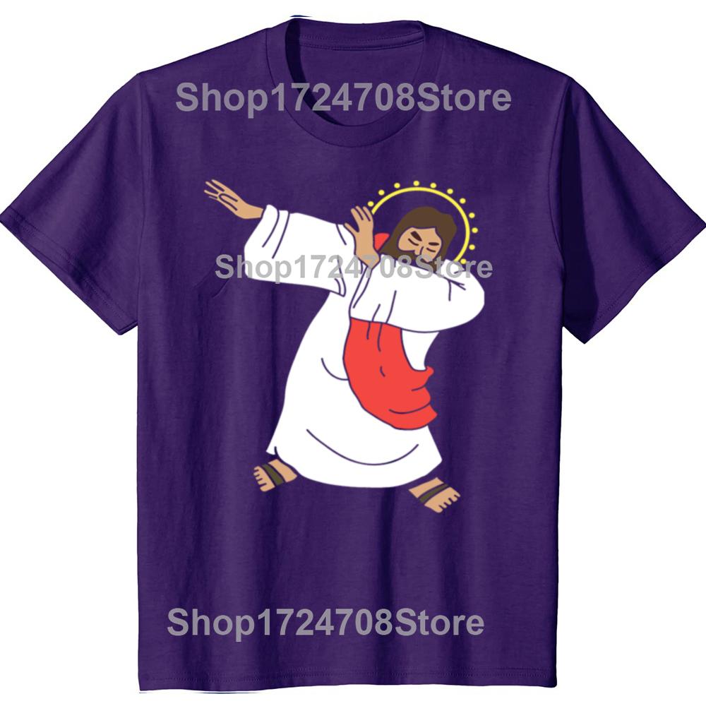 Lustiges Dabbing Jesus Klassisches Grafik-T-Shirt für Herren Damen Mode Lässiges T-Shirt 100% Baumwolle Locker Übergröße Weihnachts-T-Shirt