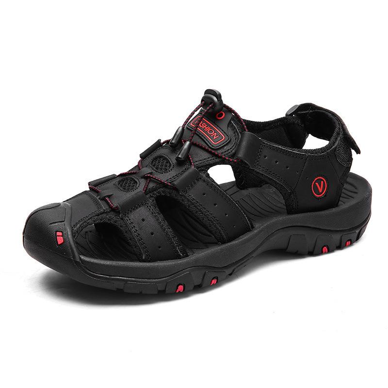 Large Size Sandals Summer New Men's Hollow Breathable Cool Slippers Outdoor Bag Head Beach Shoes 47