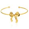 Bowknot Bangle Bracelet for Women Gold Color Stainless Steel Geometric Cuff Bangles Fashion Party Aesthetic Jewelry Gift