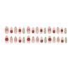 Manicure Long Almond False Nails French Aurora Press On Nails Gilding Flower Tomato Detachable Nail Tips Women