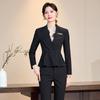 Chic Professional Women's Skirt Suit - Elegant Spring/Autumn Beauty Salon Front Desk Uniform