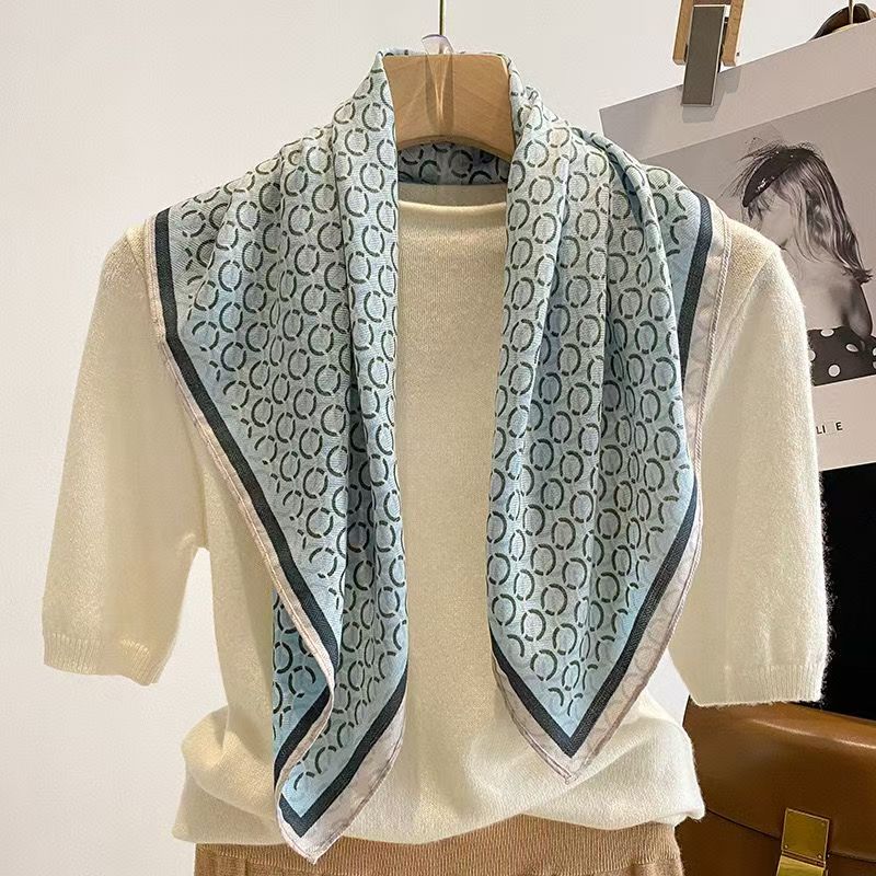 Print Satin Silk Square Scarf Hijab Women Bandana 90Cm Headscarves Neckerchief Ladies Muffler Shawl Wrap Foulard Headband