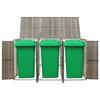 VidaXL Triple Bin Shelter Grey 207x80x117 Cm Woven Resin 319866