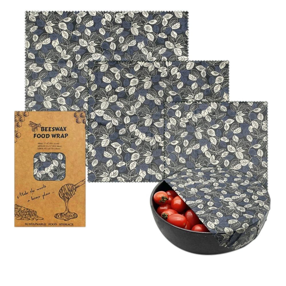 3pcs/Set Reusable Beeswax Wrap Paper Natural Food Wrapping Paper Fresh Keeping Cloth  Sandwich