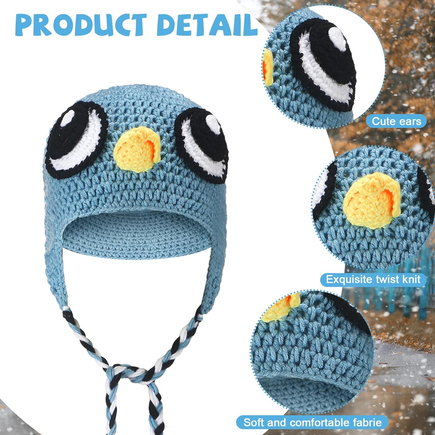 

Вязаная шапка-голубь, ручная работа, вязаная шапка-костюм птицы с реалистичной 3D-головой, глазами, шапка-бини, забавный аксессуар для переодевания на Всемирный день книги, Хэллоуин