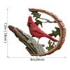 Cardinal Resin Statue Imitation Wood Carving Ornament Handmade Unique Art Carving Work Statue Decor Small Animal Sculpture