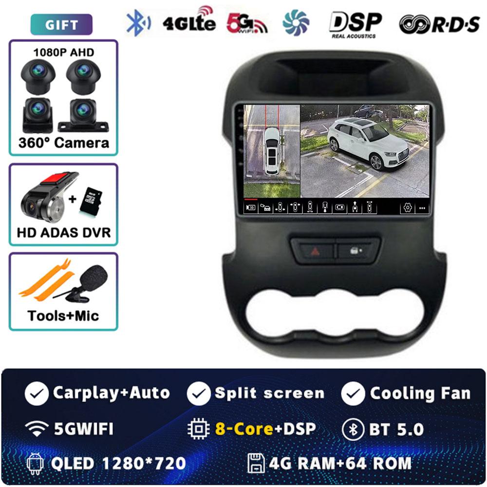 Android 14 Carplay Car Radio For Ford RANGER F-250 2011 - 2014 Multimedia Video Player Navigation GPS Stereo 2Din DVD Head Unit