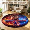 Round Rug Custom NameLamine Yamal Pattern Non Slip Carpet Home Floor Decor