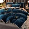 Luxury Milk Fleece Supper Ultra-thick Bedding Set Queen Size High End Warm Winter Duvet Cover Set Warmth Comforter Bedding Sets