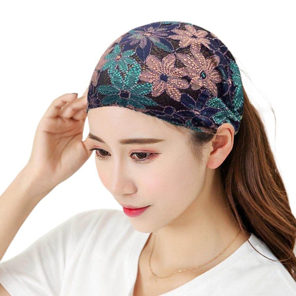 For Women Bandaba Turban Women Hairband Korean Style Headband Hair Accessories Lace Hair Hoop розовый/синий