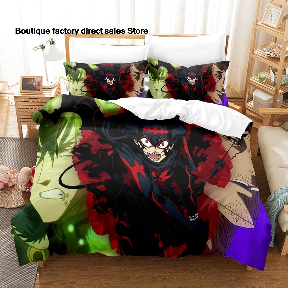Anime Black Clover Asta Bedding Set 3D Printed Duvet Cover Pillowcase For Otaku Bedroom Home Textile Twin Full Queen King Size