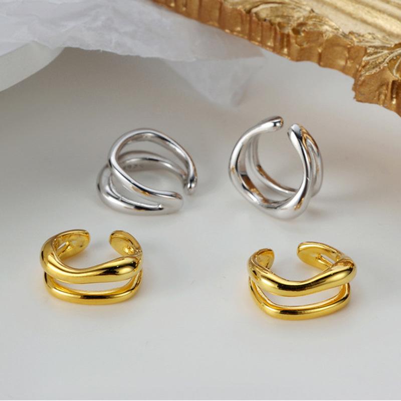 1Pc Ear Cuff Earrings Non-Piercing Double Layer Cuff Ear Clip Earring for Women Fake Cartilage Simple Y2K Jewelry New