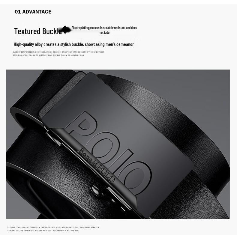 Platinumstone Men's Genuine Leather Belt - Automatic Buckle, Business Casual, in Stock.