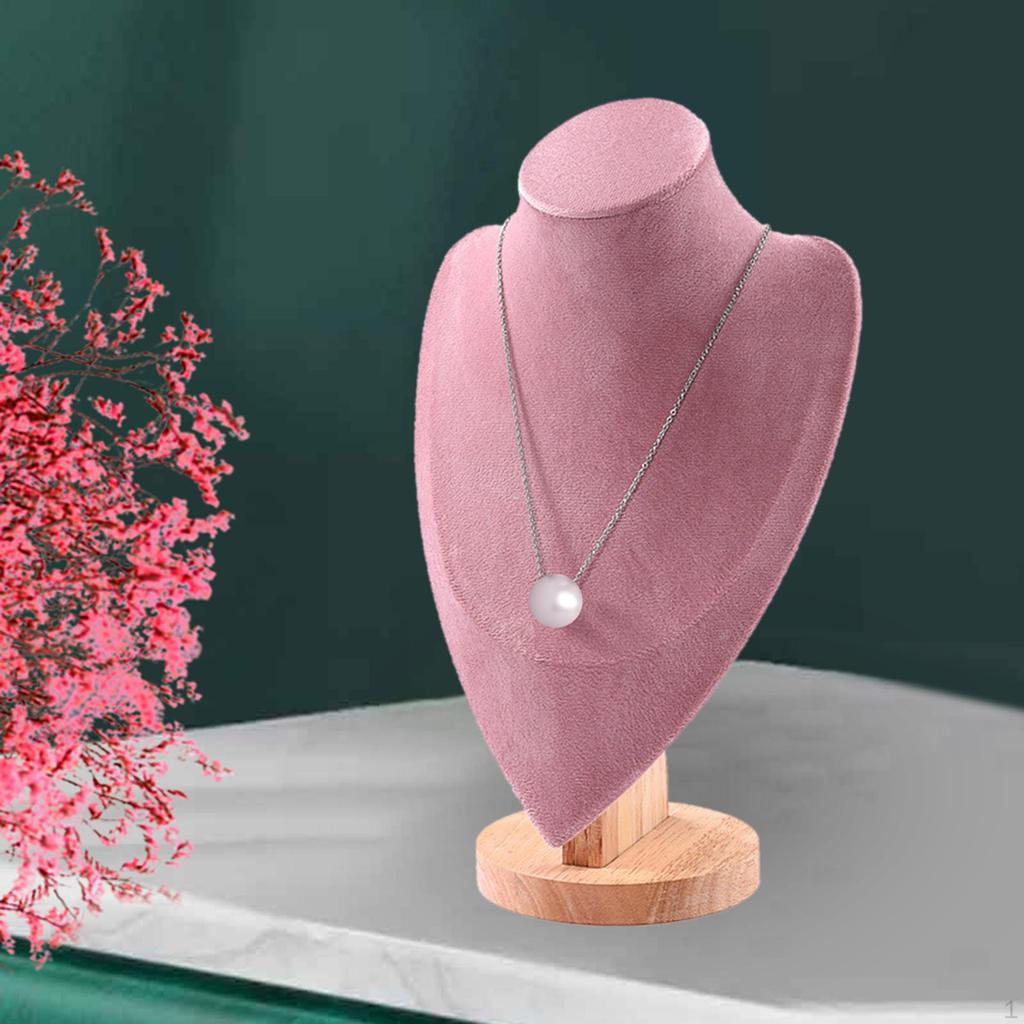 Deluxe Velvet Necklace Stand with Decorative Base
