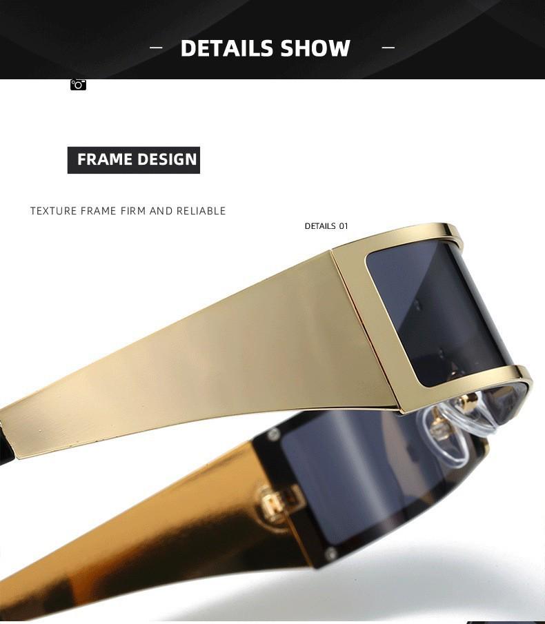 Futuristic Integrated Mirror Design Sunglasses – Trendy European & American Street Style Sun Protection.