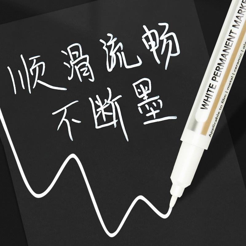 Marker Alb Waterproof cu Capacitate Mare - Rezistent la Decolorare pentru Artă și Graffiti