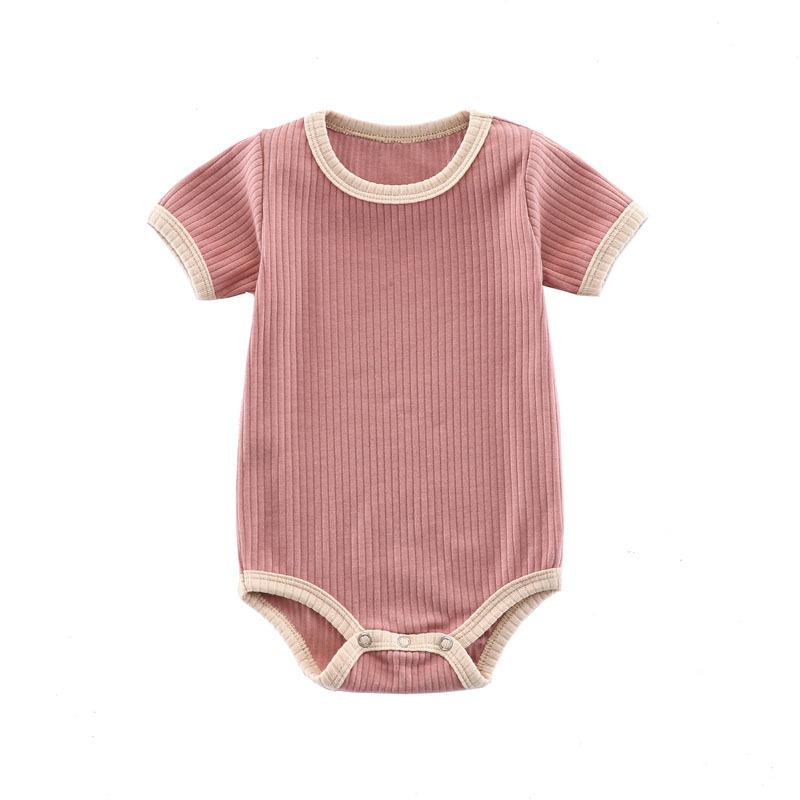 Baby Spring and Summer Romper Baby Fart Clothes Ribbed Baby Onesie Triangle Romper Newborn Romper