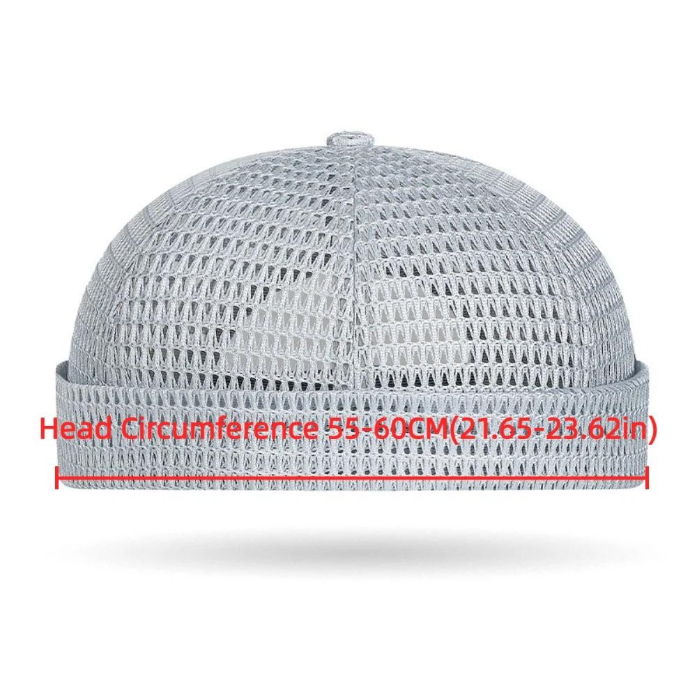 New Ultra-Light Mesh Breathable Hat Casual Adjustable Brimless Melon Skin Hat Solid Color Short Hat Beanies Hat Sports