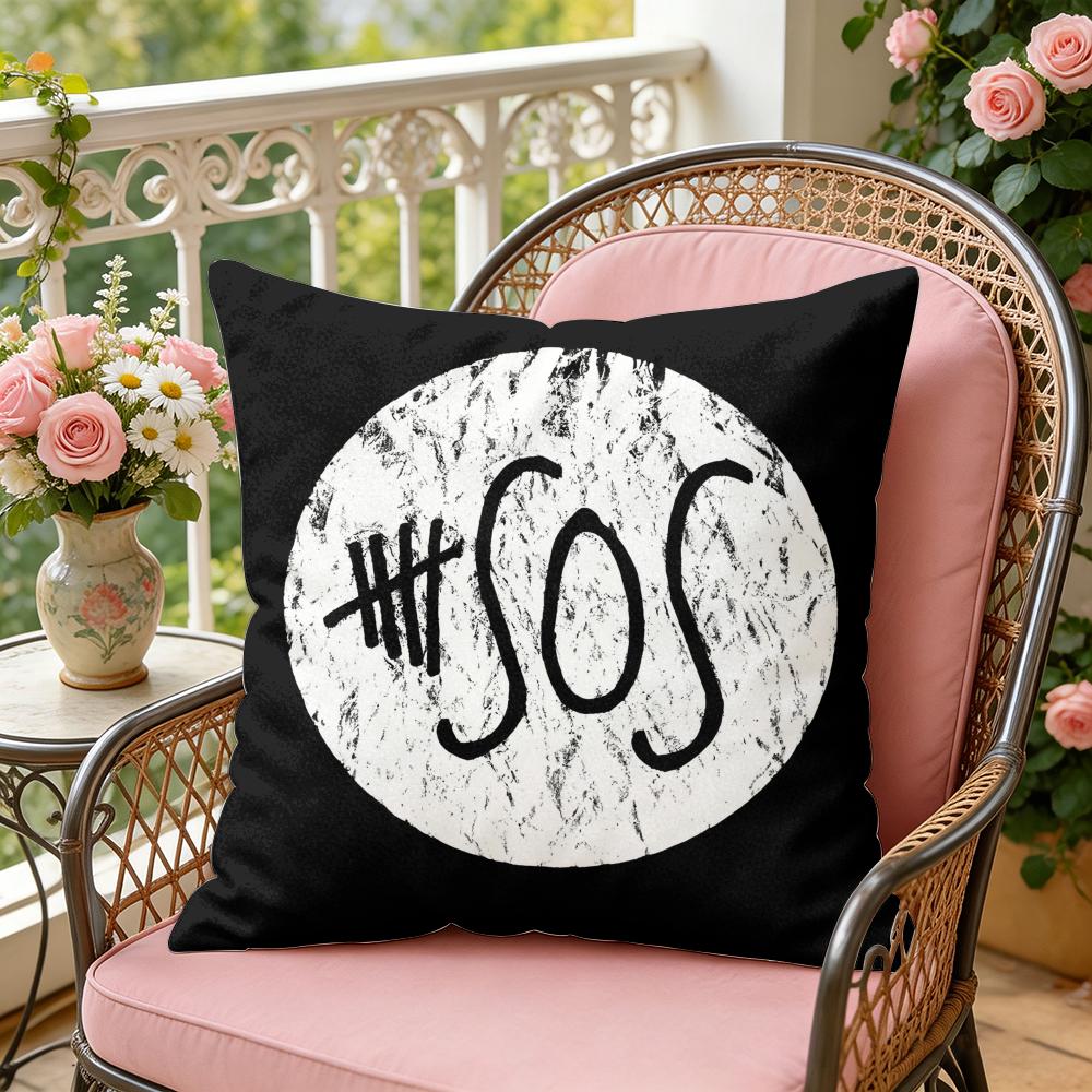 Band SSeconds of SSummerS Cushion Cover Soft Plush Throw Pillow Cover DoubleSided Decorative Case Sofa Bedroom Home Decor