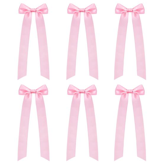 6 Pcs Candlestick Bow Decor Large Candle Holder Ribbon Bows Dining Table Centerpieces for Gift Wrapping Wedding Bridal Shower Bachelorette Party Decor