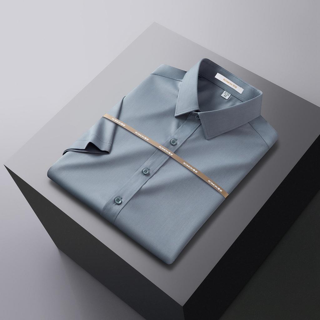 Summer New Bamboo Fiber Shirt Men's Short-sleeved Slim-fitting Non-iron Business Formal Wear Professional Work Clothes Suit White Shirt