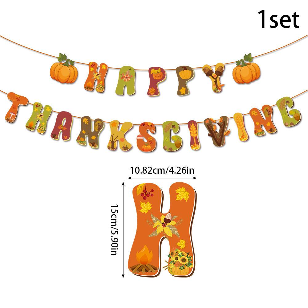 Festival Paper Fall Banner With Letter Set Thanksgiving Party Scene Decoration
