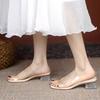 High heels fairy sexy crystal thick heel transparent cool slippers wear high sense niche 2025 summer new