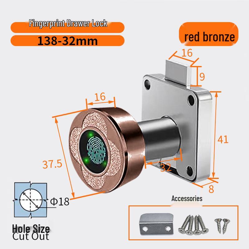 Smart Fingerprint Cabinet & Drawer Lock for Desks & Mailboxes