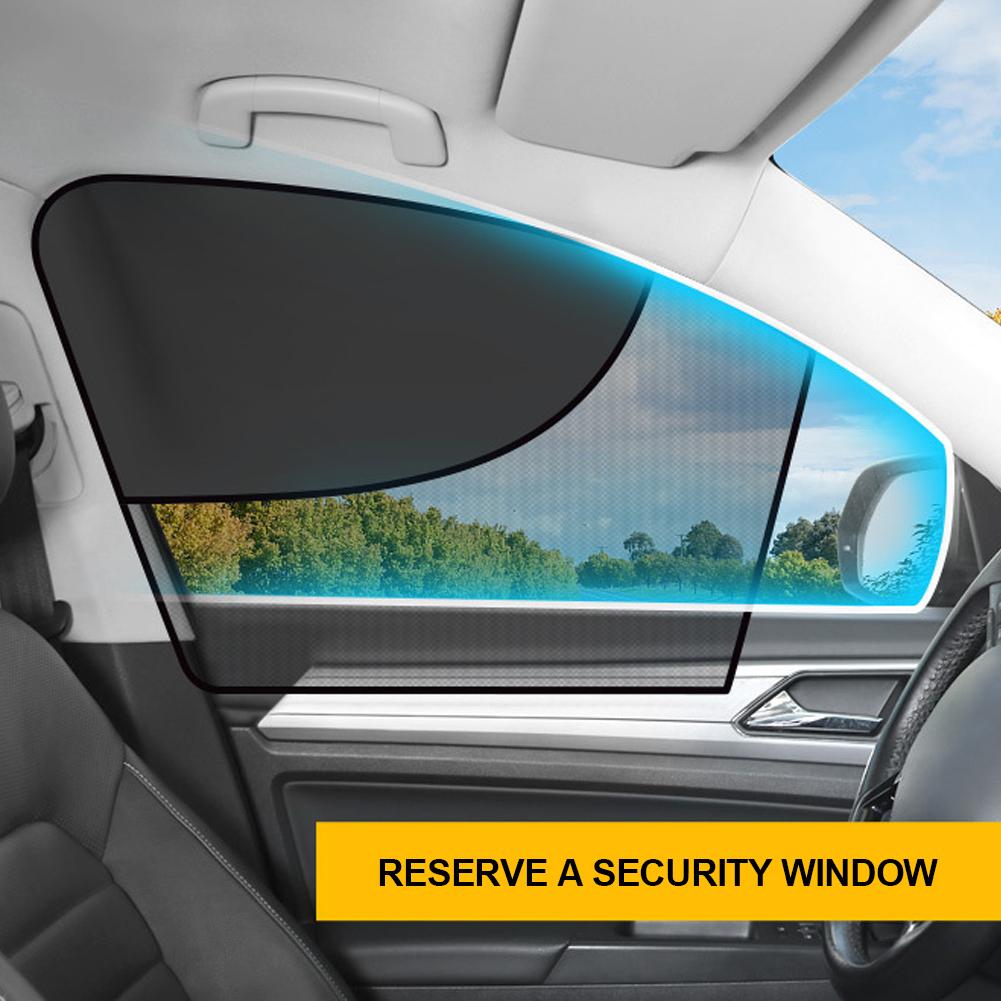 Magnetic Dual- Layer Car Sun Shade Curtain Mesh Window Shade Sun Protection Heat Blocking