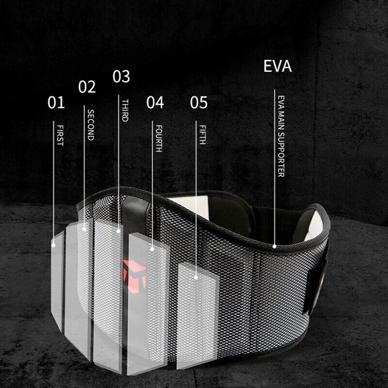 OLIKEI Thickened EVA Weightlifting Waist Support Belt Breathable Back Lumbar Brace Gym Fitness Belt for Squat Deadlift Bodybuilding