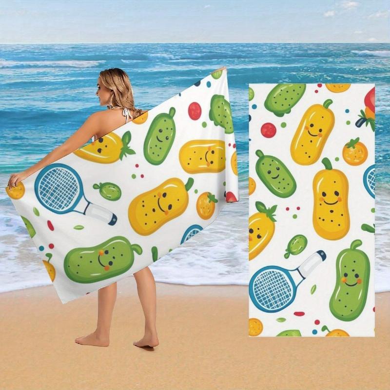 Fruit Tennis Pattern Designed Large Towel Beach Towel Sport Towel, Super Absorbent, Quick-Dry,Sport Towel Bath Towel,Fashionable W40*H60(CM)