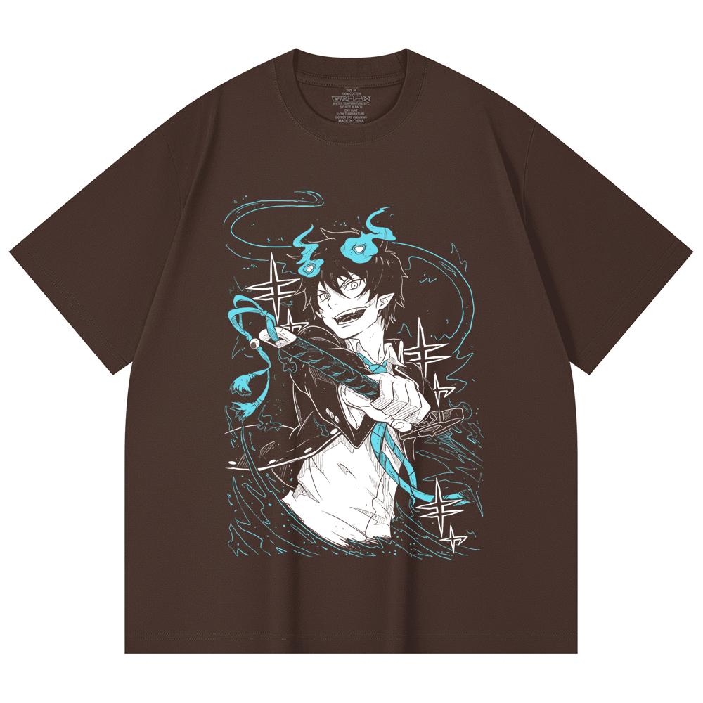 230 Gsm 100% Cotton Blue Exorcist V1 Rin Print Unisex Heavy Cotton T Shirt