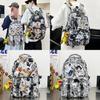 Kong Wu Graffiti Cartoon Lightweight Backpack With Multiple Pockets For Teens