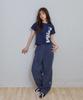 KIJIKO Ke613. Move Pigment Wide Pants Navy