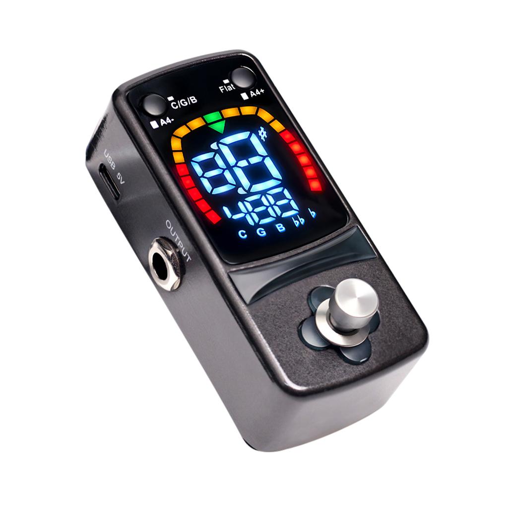 Gitarrenpedal Tuner Mini Effektpedal True Bypass Hohe Impedanz Displaybildschirm 3 Stimmmodi Zinklegierung Tuner für